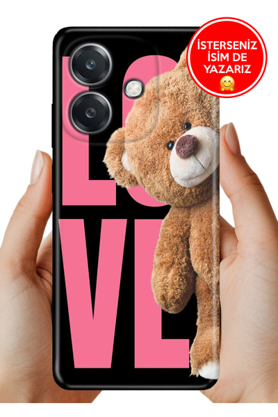 OPPO A3 4g Oppo Kılıf Desenli Baskılı Kamera Korumalı Silikon LoveTeddy