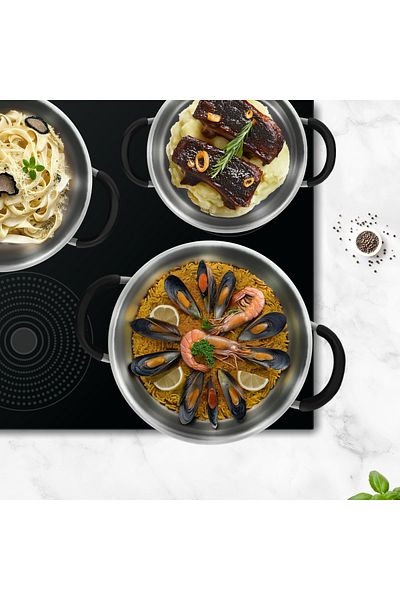 Serenk Modernist 6 Piece Steel Cookware Set, 18/10 Stainless Steel, 18-22-26 cm