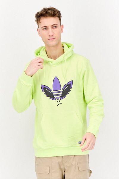 adidas Men Sportswear Fit Long Sleeve Outdoor Sweatshirt, Neon Yellow