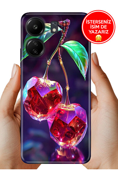 POCO C65 - Xiaomi Redmi 13C Kılıf Kamera Korumalı Full Desen Arka Silikon Kri...