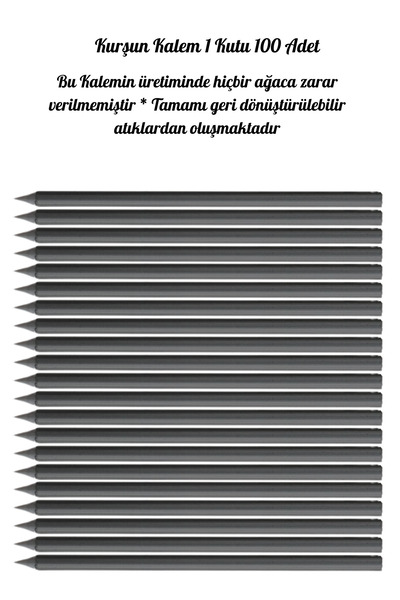 KALE PROMOSYON قلم رصاص أسود 100 قلم رصاص طبيعي مع شريط أعمال حضانة المدرسة