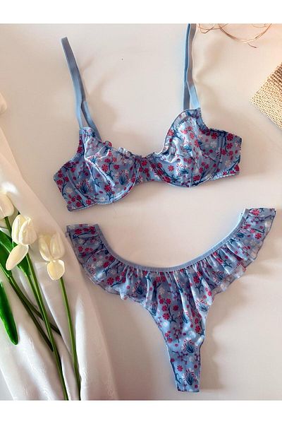 BLUE AVCI LINGERIE Set sutien Froufrou