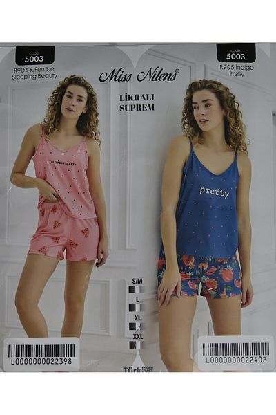 Miss Nilens SET DE Pijamale din țesătură Lycra din jerseu cu șort cu bretele