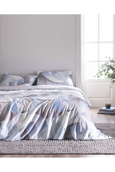 Madame Coco Achille Double Cotton Printed Duvet Cover Set - Turquoise