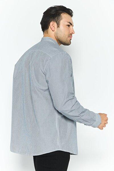 Esprit Men Regular Fit Striped Long Sleeves Casual Shirt, Black