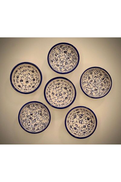 arı çini seramik 6 Pieces Ceramic Bowl - Gold Work, Sauce Bowl, Jam Bowl and Breakfast Serving Bowl
