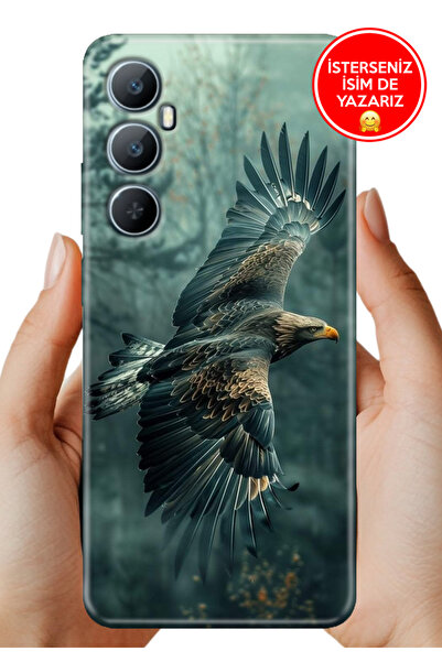 realme C65 Kılıf Desenli Baskılı Lens Korumalı Silikon Ürküten Kartal