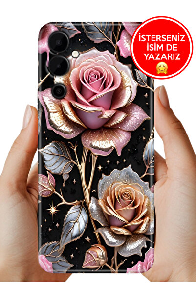 TECNO Pova Neo 2 Kılıf Lüks Desenli Silikon Cover Case Kap Gold Gül
