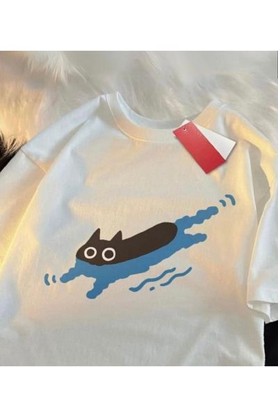 BEŞİKTAŞ KÖSTEBEK Korean Style Cat Love Unisex T-Shirt