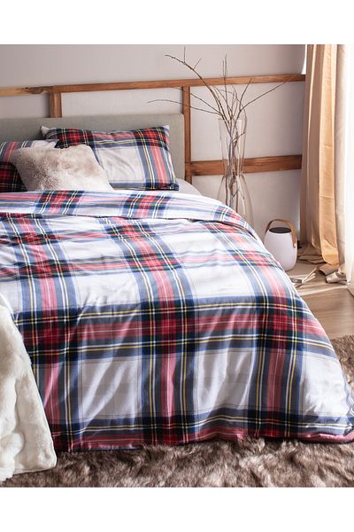 Madame Coco Set cuvertură de pilota Saul King Size 100% bumbac flanel - alb