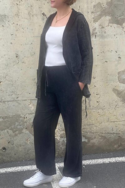 Mia Butik Women's Sun Linen Black Suit