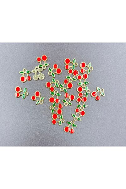 yiğit aksesuar 10 Adet Kararma Yapmaz Kiraz Model Kolye Bileklik Ucu Ara Aparat