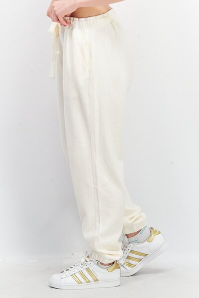 Tchibo Women Regular Fit Textured Jogger Pant, Beige