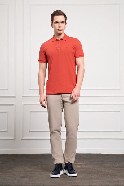 Morven Men's Cinnamon Basic Polo Neck Dynamic Fit T-Shirt