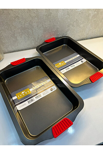 vanilinkitchen صينية خبز تيفلون 2 قطعة من IVORY – 40x26 سم، غير لاصقة، مع حام...