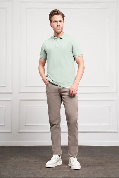 Morven Ανδρικό μπλουζάκι με ανοιχτό πράσινο Basic Polo Neck Dynamic Fit