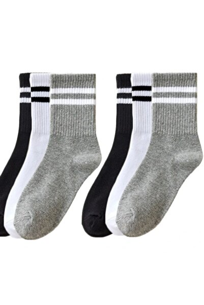 DERMİNA . “6 perechi de șosete pentru colegiu (negru, alb, gri) – durabile, c...