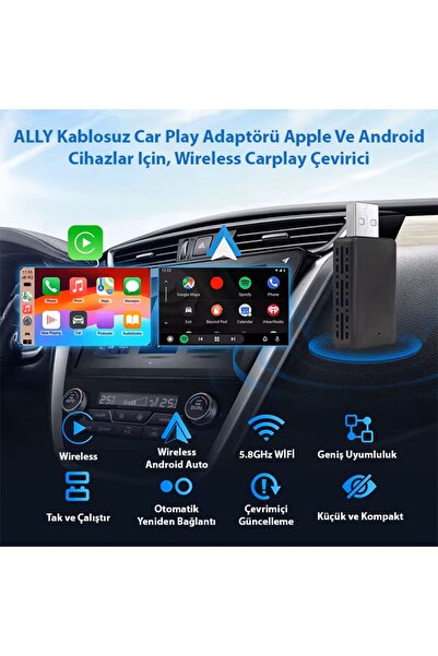 ARBIX Kablosuz Car Play Adaptör ü Apple Ve Android Cihazlar Için Uyumlu Wireless Carplay Çevirici