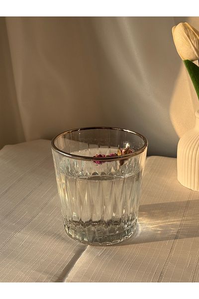 Şahika Kristal cama atılan imza 12-Piece Ahsen Platinum (Silver) Water and Soft Drink Set