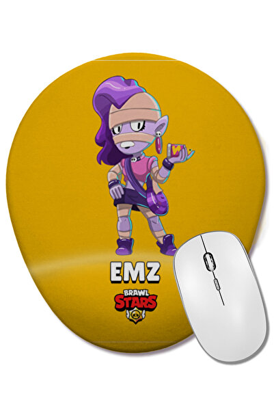 BASKI DÜNYASI Mouse Pad oval Brawl Stars Emz cu suport pentru încheietura mâinii