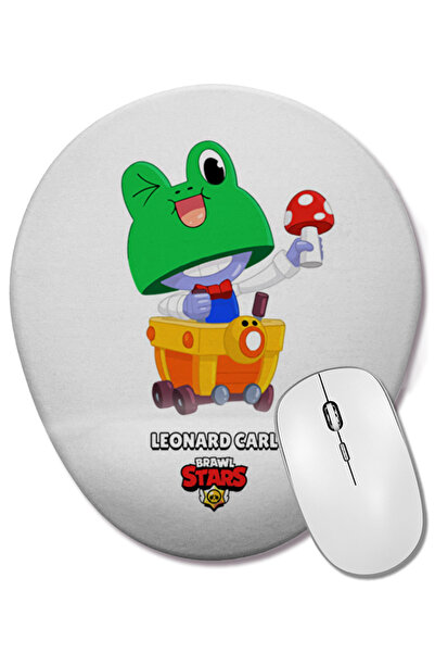 BASKI DÜNYASI Brawl Stars Leonard Carl Mouse Pad oval cu suport pentru încheietura mâinii