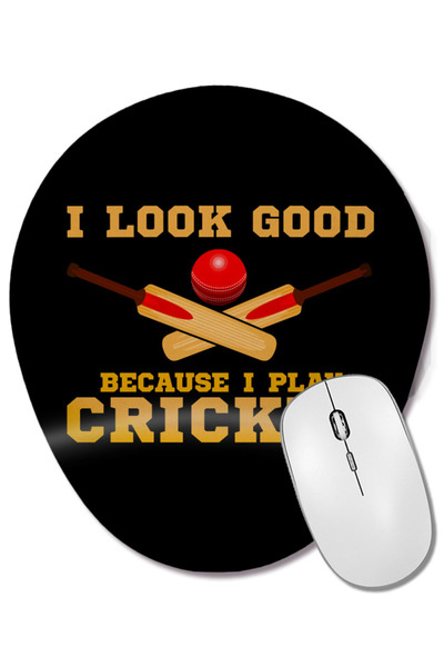 BASKI DÜNYASI Arată bine pentru că joc cricket. Mouse pad oval cu suport pent...