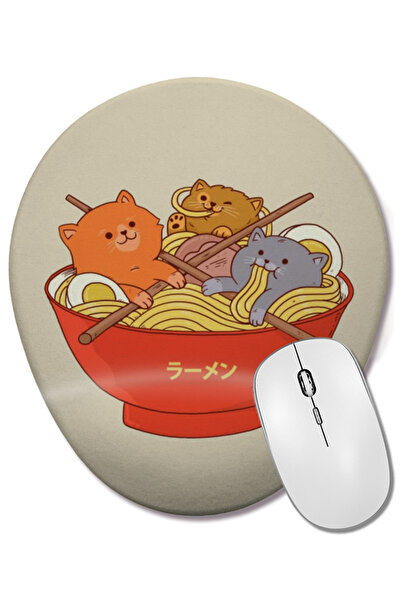 BASKI DÜNYASI Овальна підкладка для миші з підставкою для зап'ястя Ramen And ...