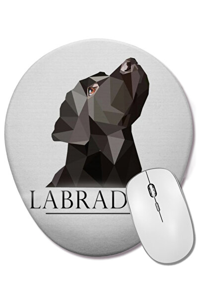 BASKI DÜNYASI Mouse Pad oval pentru câine Labrador Black Pug cu suport pentru...