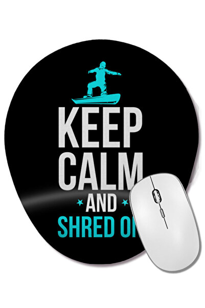 BASKI DÜNYASI Сноуборд Keep Calm And Shred On Сноубордист Bilek Destekli Oval...