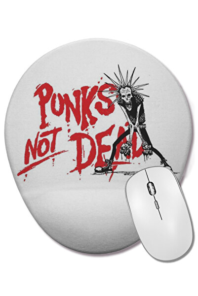 BASKI DÜNYASI Mouse Pad oval Punks Not Dead cu suport pentru încheietura mâinii