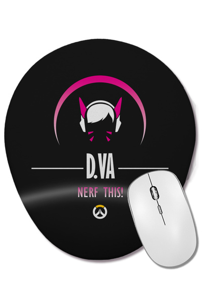 BASKI DÜNYASI DVA Nerf This Overwatch Mouse Pad oval cu suport pentru încheietura mâinii