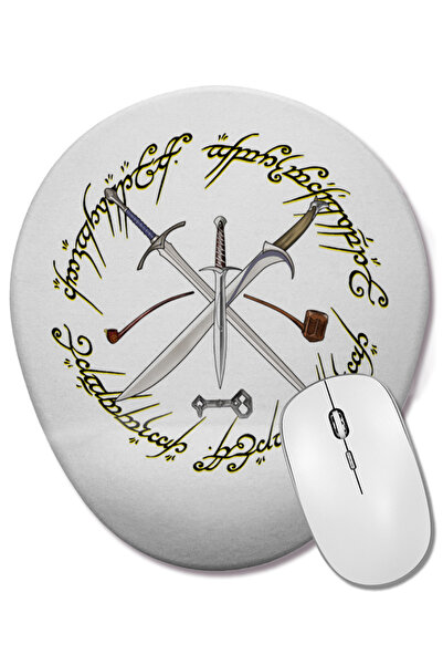 BASKI DÜNYASI Glamdring Orcrist и Sting Хобит Bilek Destekli Oval Mouse Pad
