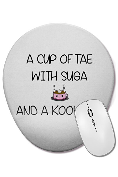 BASKI DÜNYASI Bts A Cup Of Tae cu Suga și un mouse pad oval cu suport pentru ...