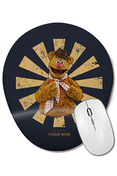 BASKI DÜNYASI Mouse Pad oval cu suport pentru încheietura mâinii Fozzie Bear Retro Japanese Muppets