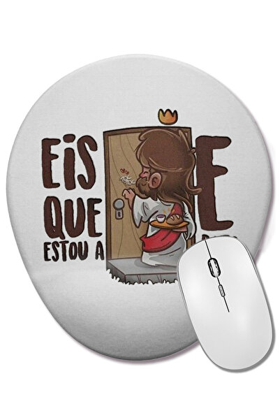 BASKI DÜNYASI Mouse Pad oval King Estou A Porta cu suport pentru încheietura ...