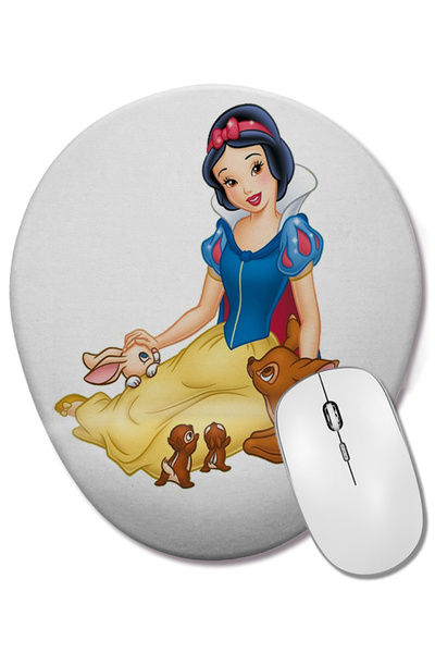 BASKI DÜNYASI Mouse Pad oval Branca De Neve cu suport pentru încheietura mâinii