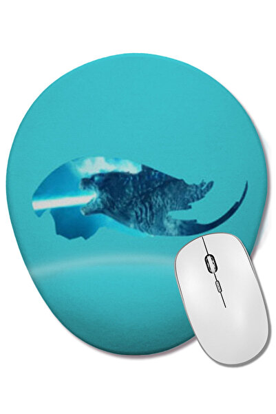 BASKI DÜNYASI Mouse Pad oval GREAT Godzilla Godzilla Godzilla cu suport pentru încheietura mâinii