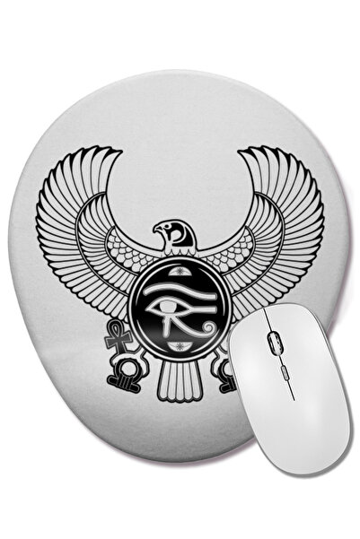 BASKI DÜNYASI Ελληνικό Οβάλ ποντίκι με σχέδιο Ουρανού Οράς (Wadjet) με στήριγ...