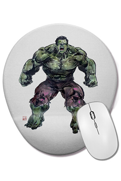 BASKI DÜNYASI Hulk Mad Roar Marvel Superhero Power Bruce Mouse Pad oval cu su...
