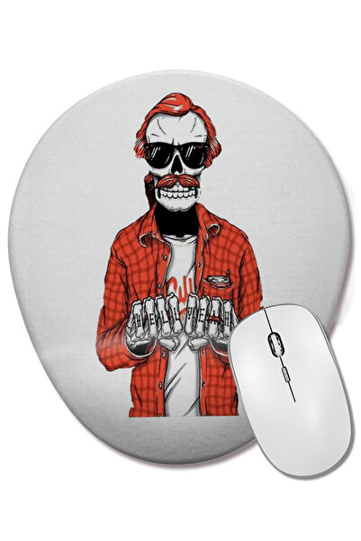 BASKI DÜNYASI Mouse Pad oval Hipster cu două suporturi pentru încheietura mâinii