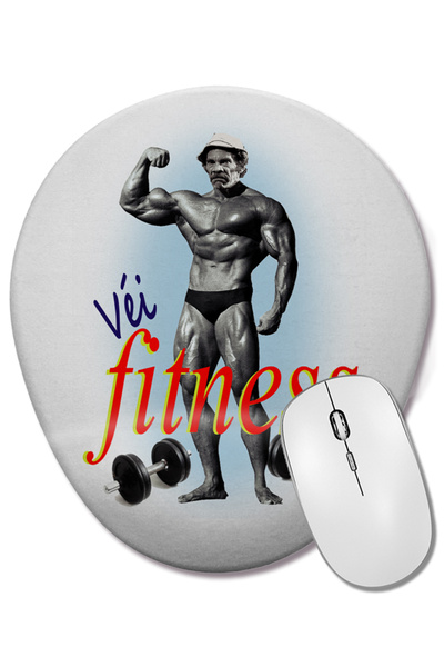 BASKI DÜNYASI Mouse Pad oval Madruga Fitness cu suport pentru încheietura mâinii