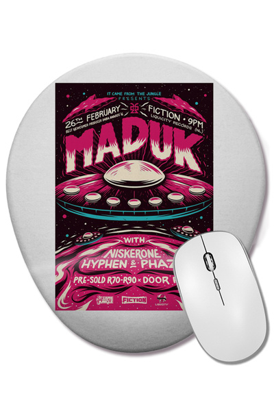 BASKI DÜNYASI Mouse Pad oval cu suport pentru încheietura mâinii Dj Maduk