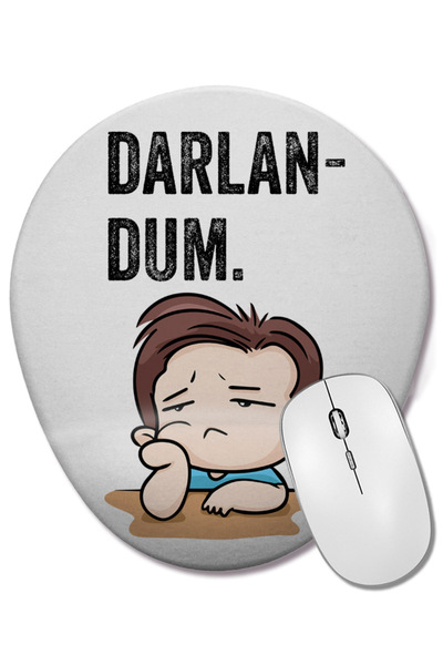 BASKI DÜNYASI Mouse Pad oval cu suport pentru încheietura mâinii, cu citate a...