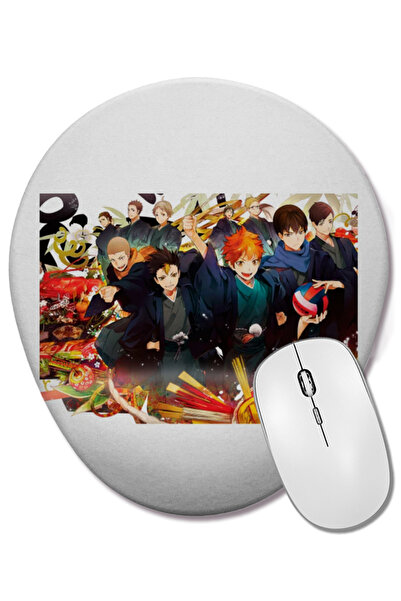 BASKI DÜNYASI Mouse Pad oval pentru echipa Haikyuu Karasuno cu suport pentru ...