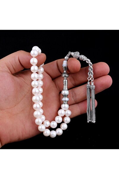 TAKI925 تصميم خاص فضة نقاش الإمام 10 ملم حجر اللؤلؤ مسبحة