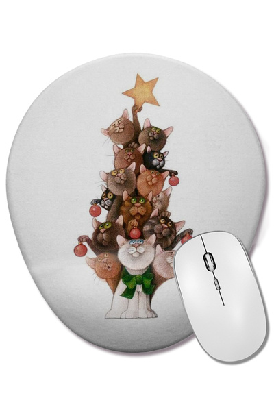 BASKI DÜNYASI Mouse Pad oval din lemn de pin, cu suport pentru încheietura mâ...