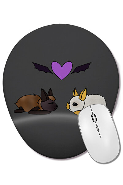 BASKI DÜNYASI Mouse Pad oval Batty Love Bats cu suport pentru încheietura mâinii