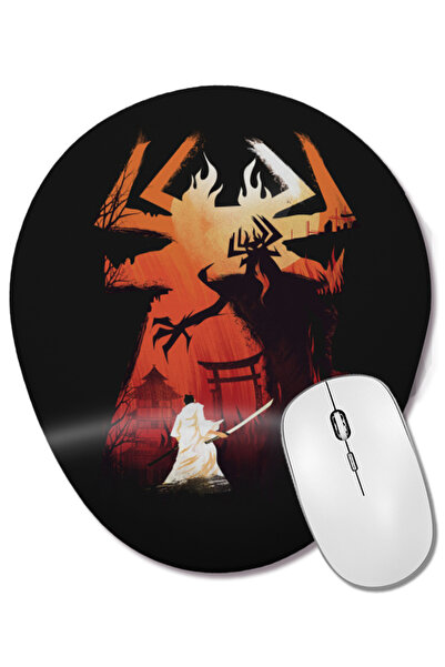 BASKI DÜNYASI Samurai Jack The Great Battle Mouse Pad oval cu suport pentru î...
