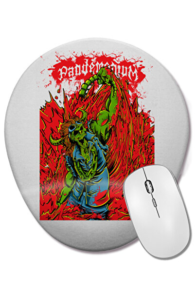 BASKI DÜNYASI Pandemonio Bilek поддържана овална подложка за мишка