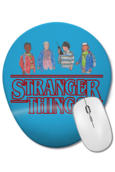 BASKI DÜNYASI Stranger Things 06 Mouse Pad oval cu suport pentru încheietura mâinii
